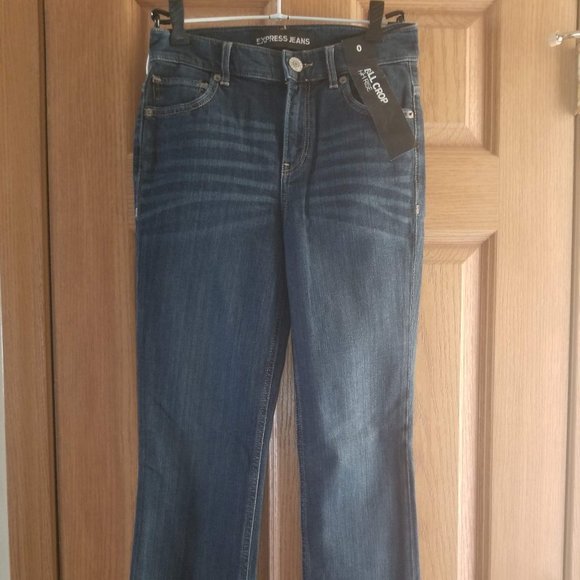 Express High Rise Bell Crop Jeans Size 0 NWT! - Picture 1 of 10